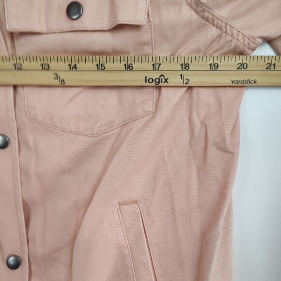 Christopher & Banks Petite Denim Jacket Women's Petite Large Light Pink Full-Zip - Picture 4 of 9